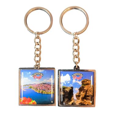 Eregli Themed Metal Square Shaped Double Sided Keychain 36x95 mm - 2