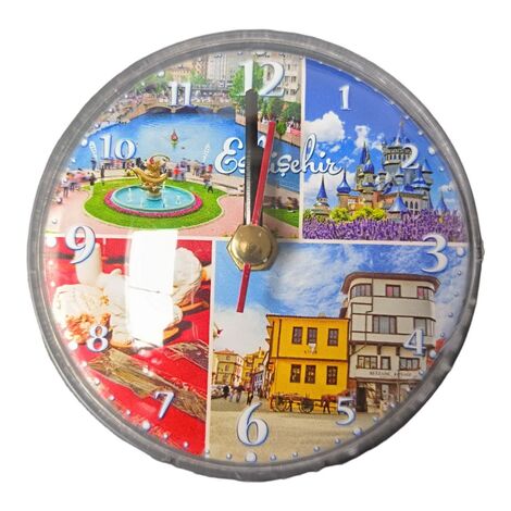 Toptan Eskişehir Temalı Myros Plastik Saat Magnet - 6