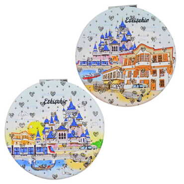 Eskisehir Themed Custom Printed Round Pocket Mirror - 5