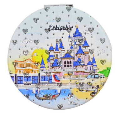 Eskisehir Themed Custom Printed Round Pocket Mirror - 6