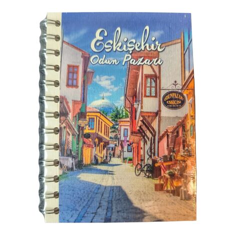 Eskisehir Themed Custom Printed Wood Cover Notebook 120x170 mm - 7