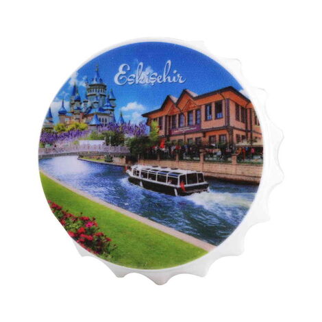 Eskisehir Themed Customised Uv Printed Bottle Cap Shaped Plastic Base Bottle Opener 63x15 mm - 3