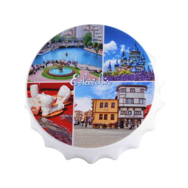 Eskisehir Themed Customised Uv Printed Bottle Cap Shaped Plastic Base Bottle Opener 63x15 mm - 4