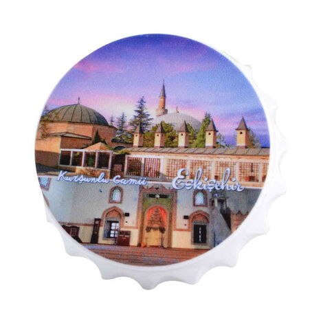 Eskisehir Themed Customised Uv Printed Bottle Cap Shaped Plastic Base Bottle Opener 63x15 mm - 6