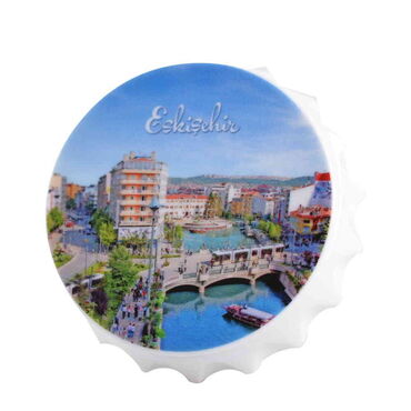 Eskisehir Themed Customised Uv Printed Bottle Cap Shaped Plastic Base Bottle Opener 63x15 mm - 12