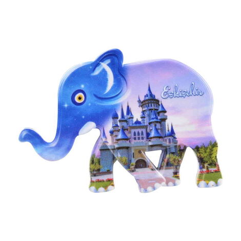 Eskisehir Themed Customised UV Printed Plastic Base Elephant Shaped Fridge Magnet 86x62 mm - 7