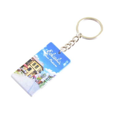 Eskisehir Themed Customised UV Printed Plastic Base Rectangle Keyring 31x106 mm - 3