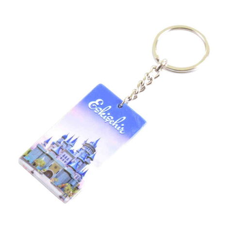 Eskisehir Themed Customised UV Printed Plastic Base Rectangle Keyring 31x106 mm - 4