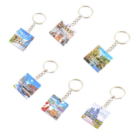 Eskisehir Themed Customised Uv Printed Plastic Base Round Keyring 40x108 mm - 2