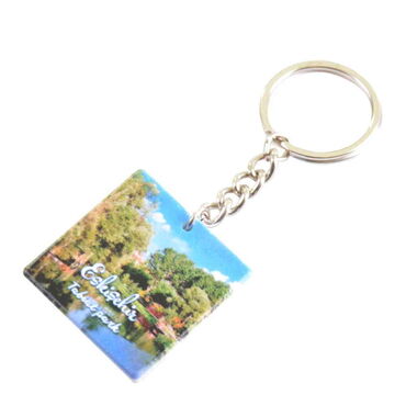 Eskisehir Themed Customised Uv Printed Plastic Base Round Keyring 40x108 mm - 4