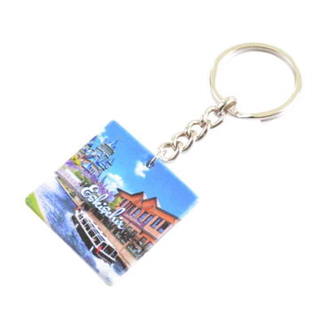 Eskisehir Themed Customised Uv Printed Plastic Base Round Keyring 40x108 mm - 5