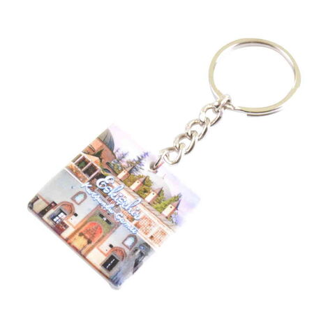 Eskisehir Themed Customised Uv Printed Plastic Base Round Keyring 40x108 mm - 6