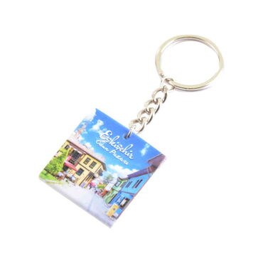 Eskisehir Themed Customised Uv Printed Plastic Base Round Keyring 40x108 mm - 7