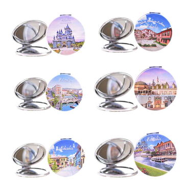 Eskisehir Themed Customised Uv Printed Round Compact Mirror 72x11 mm - 2