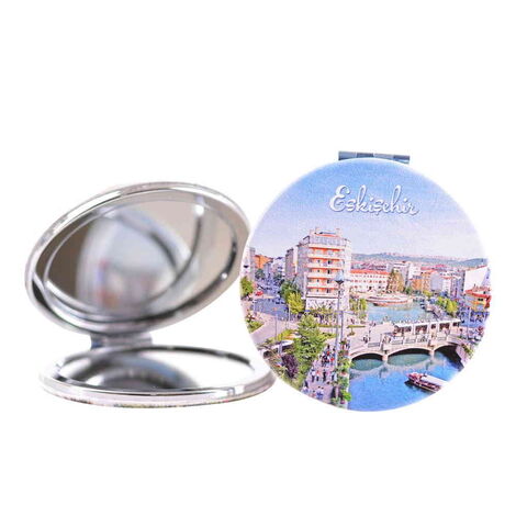 Eskisehir Themed Customised Uv Printed Round Compact Mirror 72x11 mm - 3