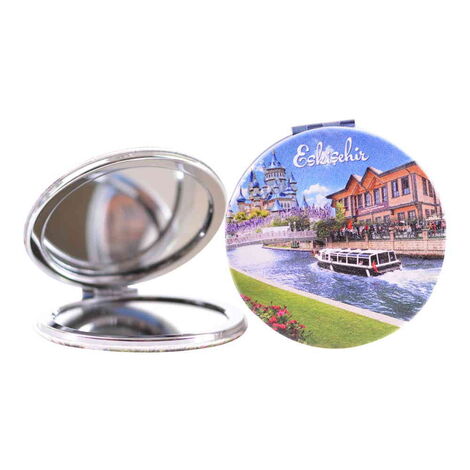 Eskisehir Themed Customised Uv Printed Round Compact Mirror 72x11 mm - 5