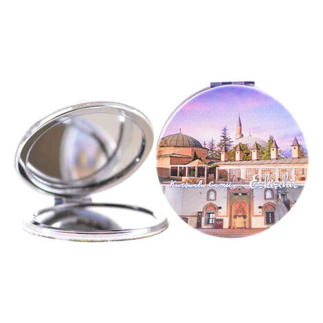 Eskisehir Themed Customised Uv Printed Round Compact Mirror 72x11 mm - 6