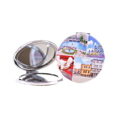 Eskisehir Themed Customised Uv Printed Round Compact Mirror 72x11 mm - 10