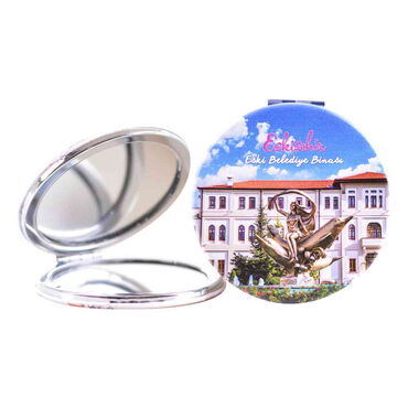 Eskisehir Themed Customised Uv Printed Round Compact Mirror 72x11 mm - 11