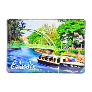 Eskisehir Themed Epoxy Dome Rectangle Souvenir Fridge Magnet 80x55 cm - 4