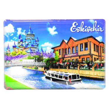 Eskisehir Themed Epoxy Dome Rectangle Souvenir Fridge Magnet 80x55 cm - 5