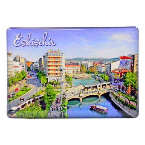 Eskisehir Themed Epoxy Dome Rectangle Souvenir Fridge Magnet 80x55 cm - 7