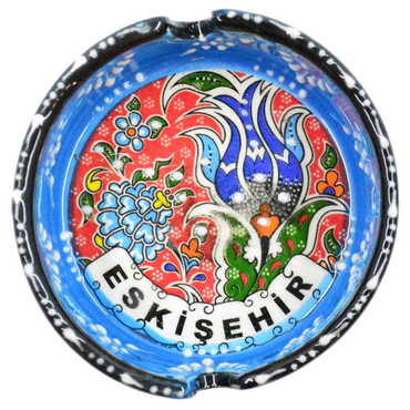 Eskisehir Themed Turkish Ceramic Special Relief Ashtray Small Size - 4