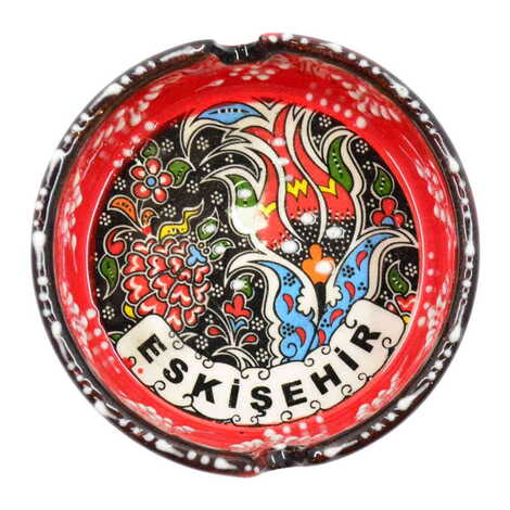 Eskisehir Themed Turkish Ceramic Special Relief Ashtray Small Size - 5