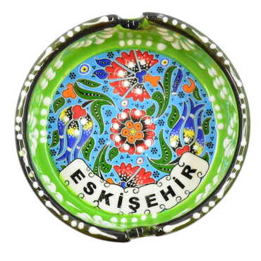 Eskisehir Themed Turkish Ceramic Special Relief Ashtray Small Size - 7