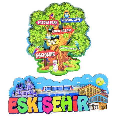 Eskisehir Themed Wooden Customised 2D Souvenir Fridge Magnet - 3