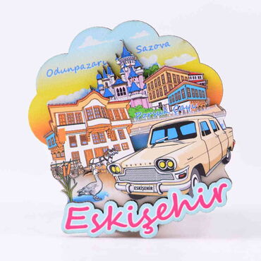 Eskisehir Themed Wooden Customised 2D Souvenir Fridge Magnet - 6