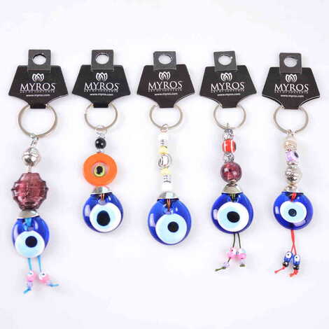 Evil Eye Glass Keyring - 2