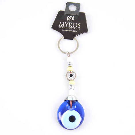 Evil Eye Glass Keyring - 12