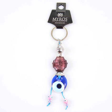 Evil Eye Glass Keyring - 16