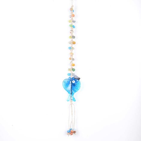 Evil Eye Macrame Flower Shaped Multi Bead Detailed Wall Hanging - 3