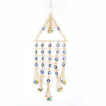 Evil Eye Macrame Triangle Shaped Richness Wall Hanging - 2