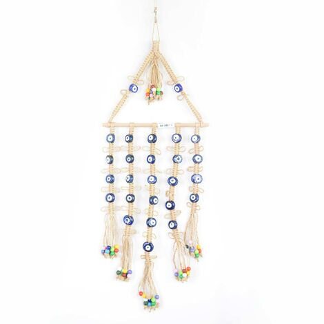 Evil Eye Macrame Triangle Shaped Richness Wall Hanging - 2