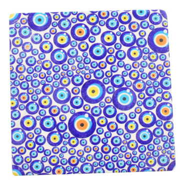 Evil Eye Themed Bathroom Stone Drain Cover 100x100 mm - 3