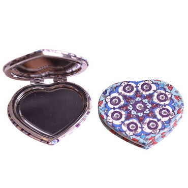 Evil Eye Themed Custom Printed Heart Shape Compact Mirror - 11