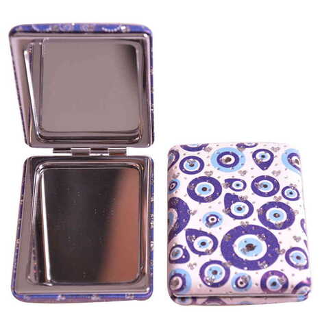 Evil Eye Themed Custom Printed Rectangular Curved Pocket Mirror - 5