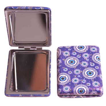 Evil Eye Themed Custom Printed Rectangular Curved Pocket Mirror - 6