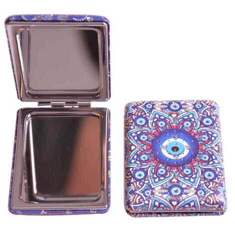 Evil Eye Themed Custom Printed Rectangular Curved Pocket Mirror - 7