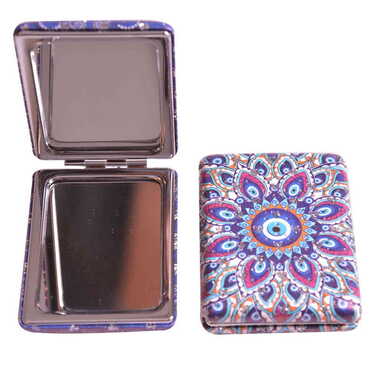 Evil Eye Themed Custom Printed Rectangular Curved Pocket Mirror - 9