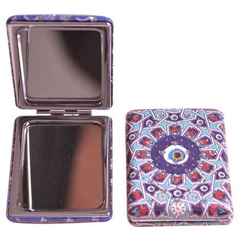 Evil Eye Themed Custom Printed Rectangular Curved Pocket Mirror - 10