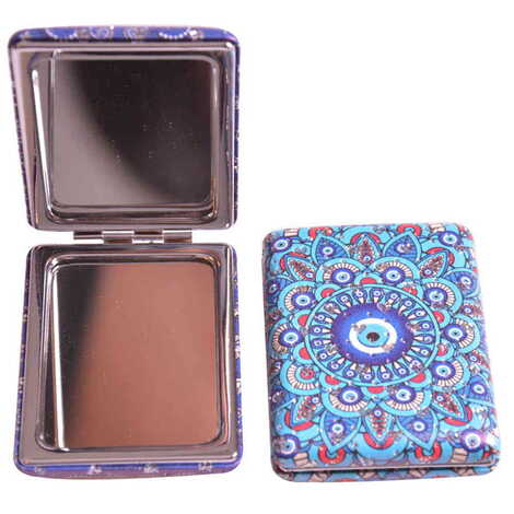 Evil Eye Themed Custom Printed Rectangular Curved Pocket Mirror - 11