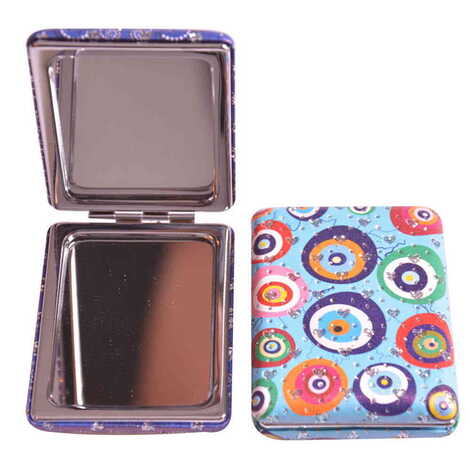 Evil Eye Themed Custom Printed Rectangular Curved Pocket Mirror - 12