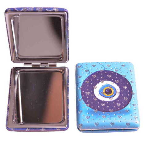 Evil Eye Themed Custom Printed Rectangular Curved Pocket Mirror - 13