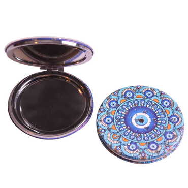 Evil Eye Themed Custom Printed Round Pocket Mirror - 8