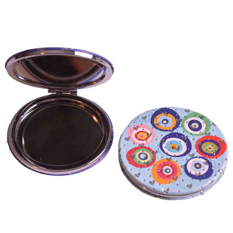 Evil Eye Themed Custom Printed Round Pocket Mirror - 12