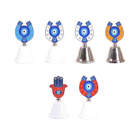 Evil Eye Themed Metal Enamel Hand Bell - 2